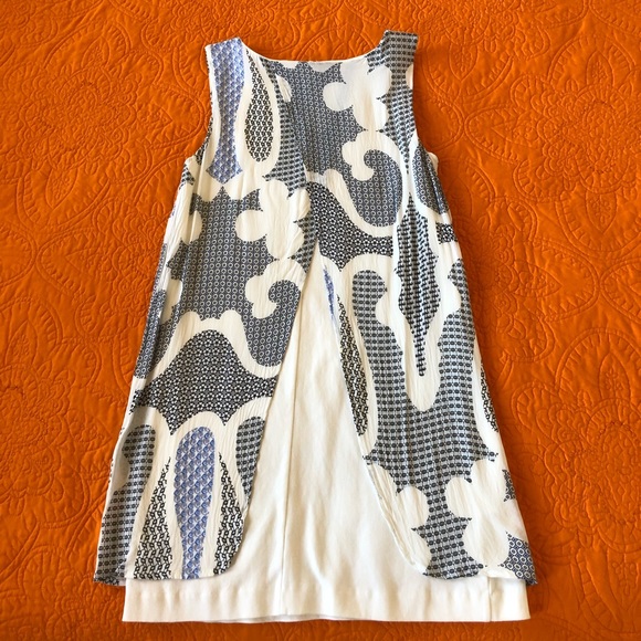 Mango Blue & Black A-Line Floral Sleeveless Dress - Picture 3 of 5